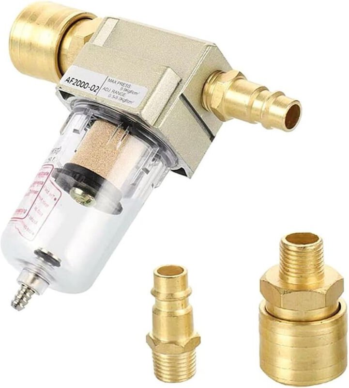 Druckluftfilter Dolaso Druckluft-Wasserabscheider 1/4, Wasserabscheider Ölabscheider mit Schnellanschluss für Kompressor...