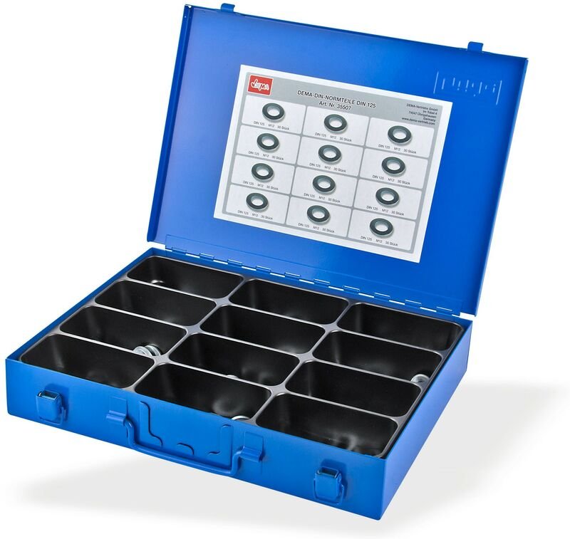 Dema - Unterlegscheiben U-Scheiben M12 Sortimentskoffer Metall Sortimentskasten