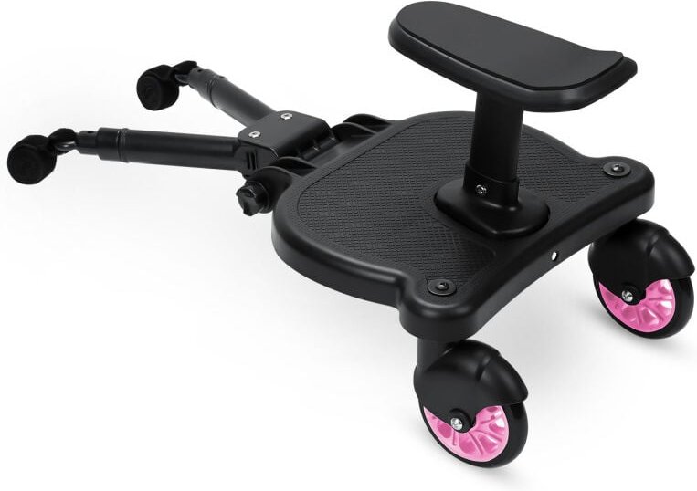 Swanew Buggy Board mit Sitz Kiddy Board Trittbrett Universal Stehbrett 360°Zweirad Design Kinderwagen Zubehör Hilfspedal...