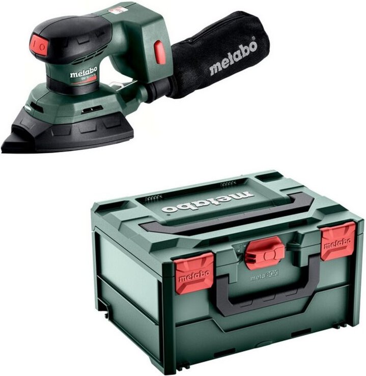 Metabo Akku-Multischleifer SM 18 LTX BL, mit zwei Schleiftellern, Zubehör, metaBOX 215
