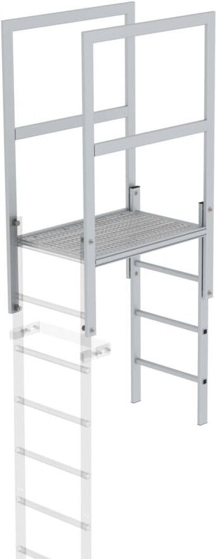 Thumbnail - Günzburger Steigtechnik Attika-Überstieg Aluminium eloxiert Länge 930 mm - 061181