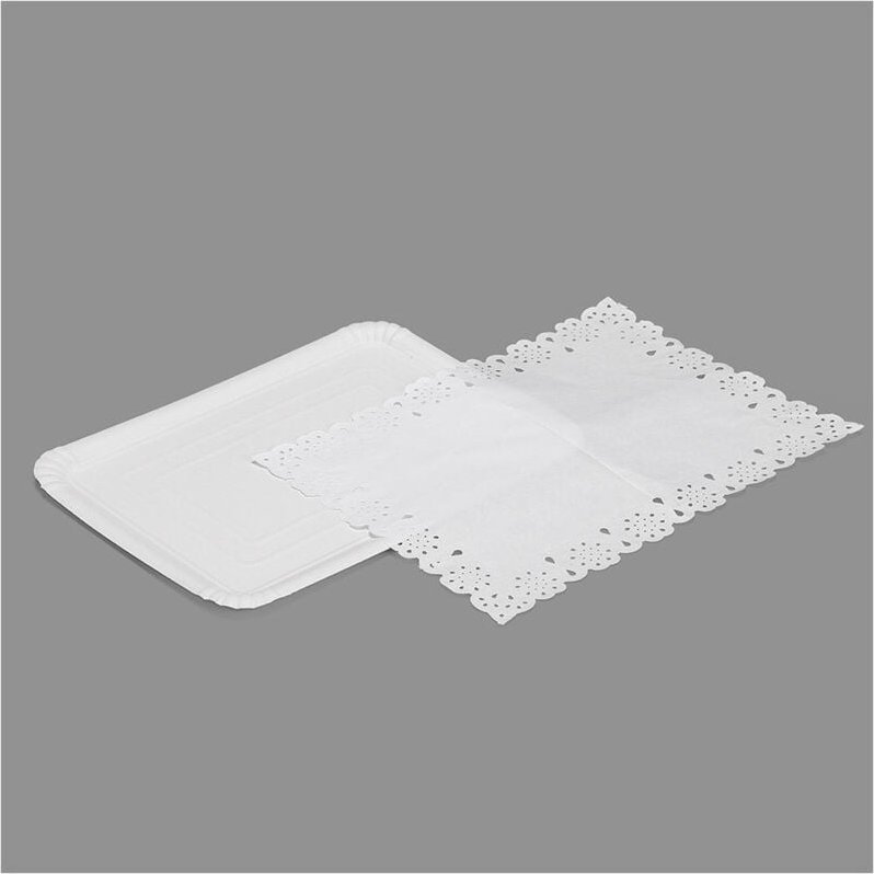 Thumbnail - EDM - Rechteckiges Tablett mit Spitze, 25x34cm, Beutel mit 1 77182