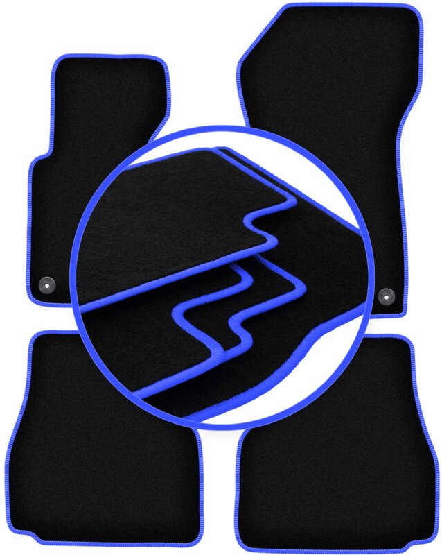 CARLUX-BLUE Autofußmatten für: BMW 3 E36 Cabrio (1993-2001)
