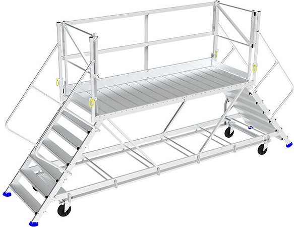 Mobile Laufsteganlage mit Beidseitiger Zugang - Podest länge 3.00m - PFDCDA140-03-GCD