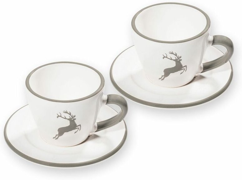 Gmundner Keramik - Grauer Hirsch Espresso für 2