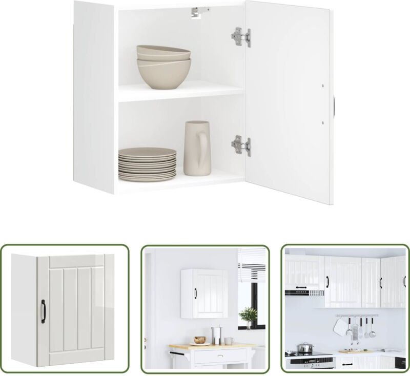 The Living Store - vidaXL Küchen-Hängeschrank Lucca Hochglanz-Weiß Holzwerkstoff