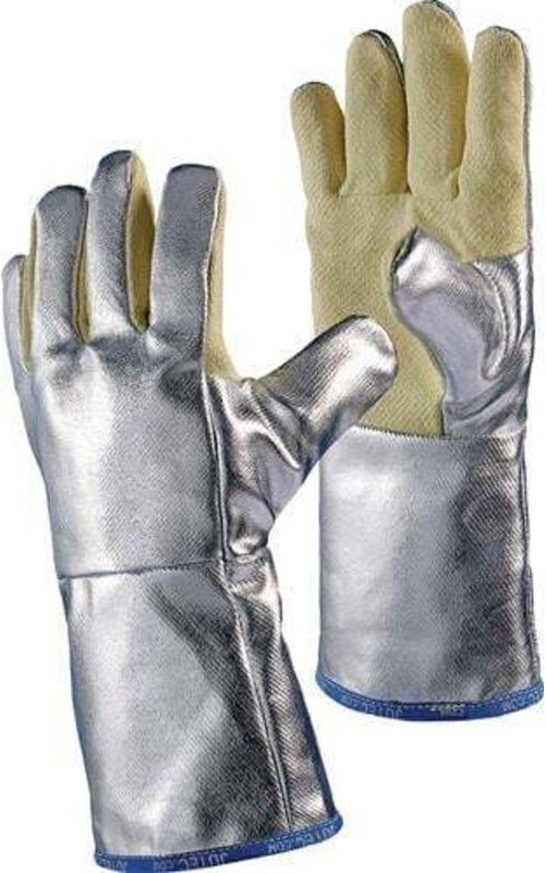 FP - Hitzeschutzhandschuhe 5-Finger Universalgröße gelb/silber m.alumin.Preox-Aramid