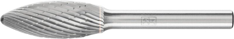 Thumbnail - Hartmetall Frässtift Flamme b ø 12x30mm Schaft-Ø 6 mm Z3P universal mittel kreuzverzahnt - Pferd