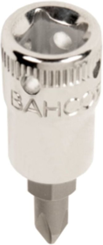 Bahco 1/4-Vierkant-Antriebssteckschlüssel für Phillips-PH1-Schrauben, mit vier Bohrungen zur sicheren Befestigung