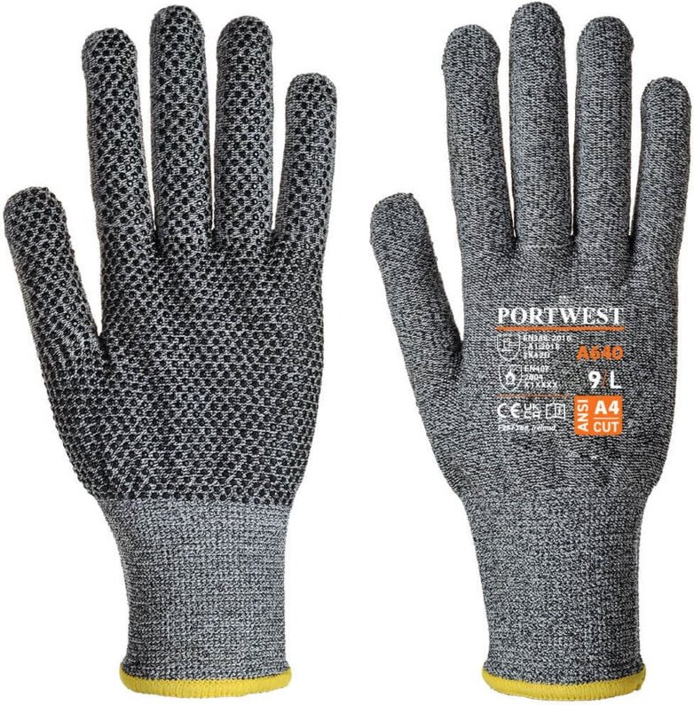 Sabre-Handschuhe mit Noppen, Grau, XL – Größe 10