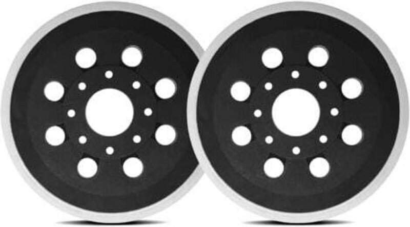 2 Stück Schleifpad mit Haken und Griff, 125 mm kompatibles Schleifpad, Schleifpad mit 8 Löchern für Bosch pex 220 a gex ...