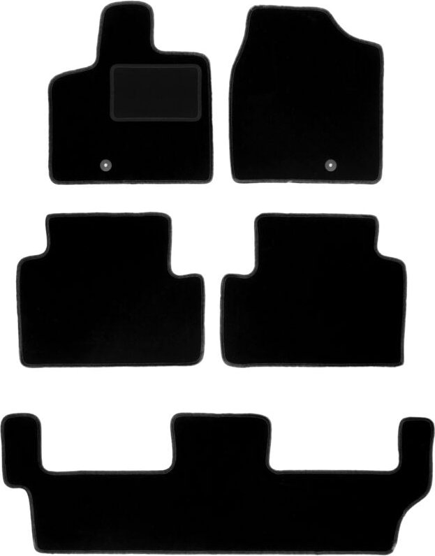 Schwarze Veloursmatten für: Chrysler Town&Country IV 7-Sitzer (2008-2016)