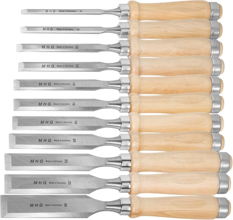 Stechbeitel-Satz mit Holzheft, Anzahl Beitel: 11 - MHG