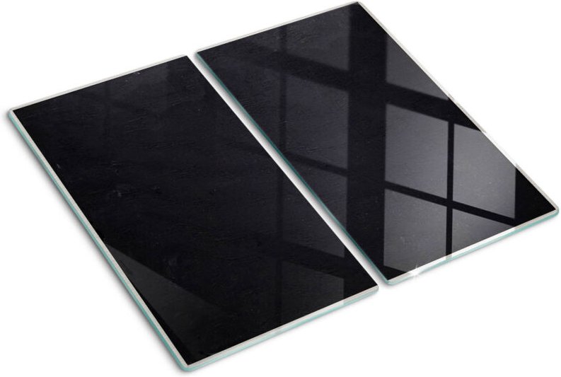 Tulup - Glasschneideplatten - Schneidebrett aus Glas - Herdabdeckplatten - Gehärtetes Glas – 2x30x52 cm (2er Set) - Schw...