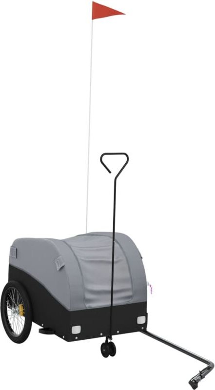 Fahrradanhänger Schwarz und Grau 30 kg Eisen Vidaxl
