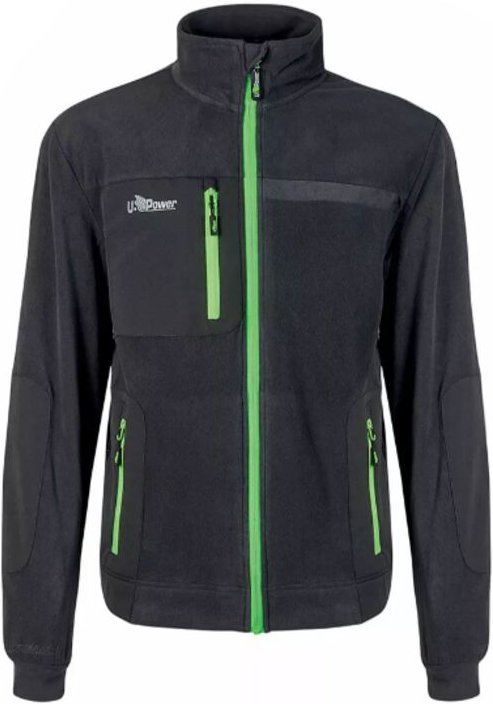 Arbeits-Fleece-Sweatshirt mit Reißverschluss VENUS - Grau/Grün XL