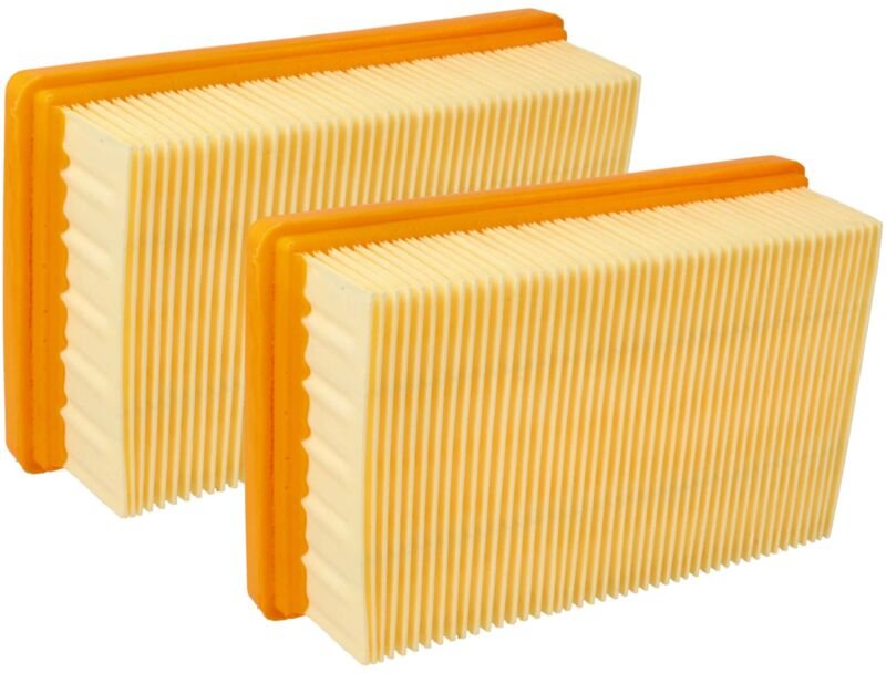 Set 2x Flachfaltenfilter kompatibel mit Kärcher knt 4 Staubsauger - Filterelement - Ersatz für Kärcher 2.863-005.0, kfi ...
