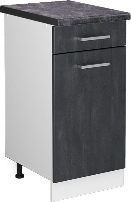 Thumbnail - Küchenunterschrank R-Line, Schwarz Beton, 40 cm ap Anthrazit Vicco