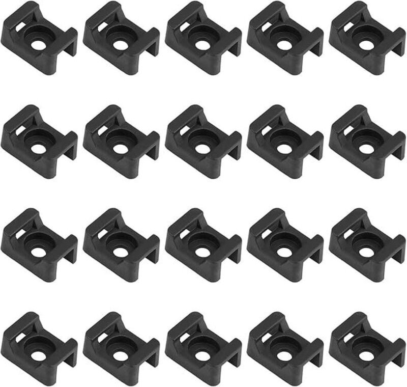 Thumbnail - Ahlsen 100 Stück schwarze Kabelbinderhalter, Kabelbinderbasis, 23 mm x 16 mm