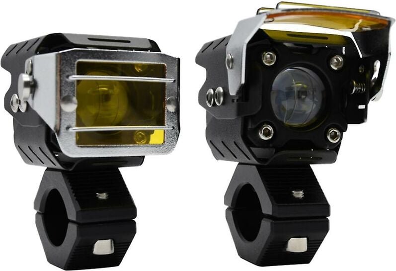 15 W Motorrad-Scheinwerfer, wasserdicht, LED-Scheinwerfer, weiß, bernsteinfarben, Fahren, Fernlicht, Abblendlicht, 2 Stü...