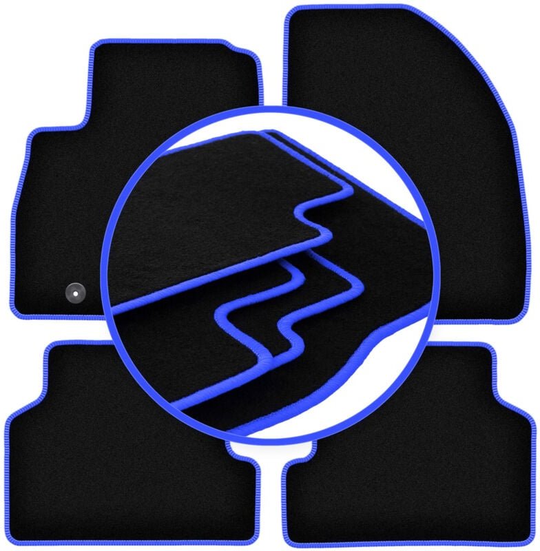 CARLUX-BLUE Autofußmatten für: Ford Focus MK2 Kombi, Limousine, Fließheck (2004-2011)