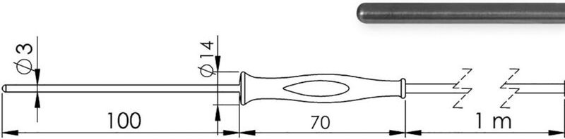 Greisinger GF 1T-T3-AA-BNC Tauchfühler -70 bis +250 °C Fühler-Typ Pt1000