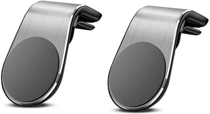 XVX - Supporto magnetico per auto per telefono, argento, confezione da 2, supporto per bocchette dell'aria, compatibile ...
