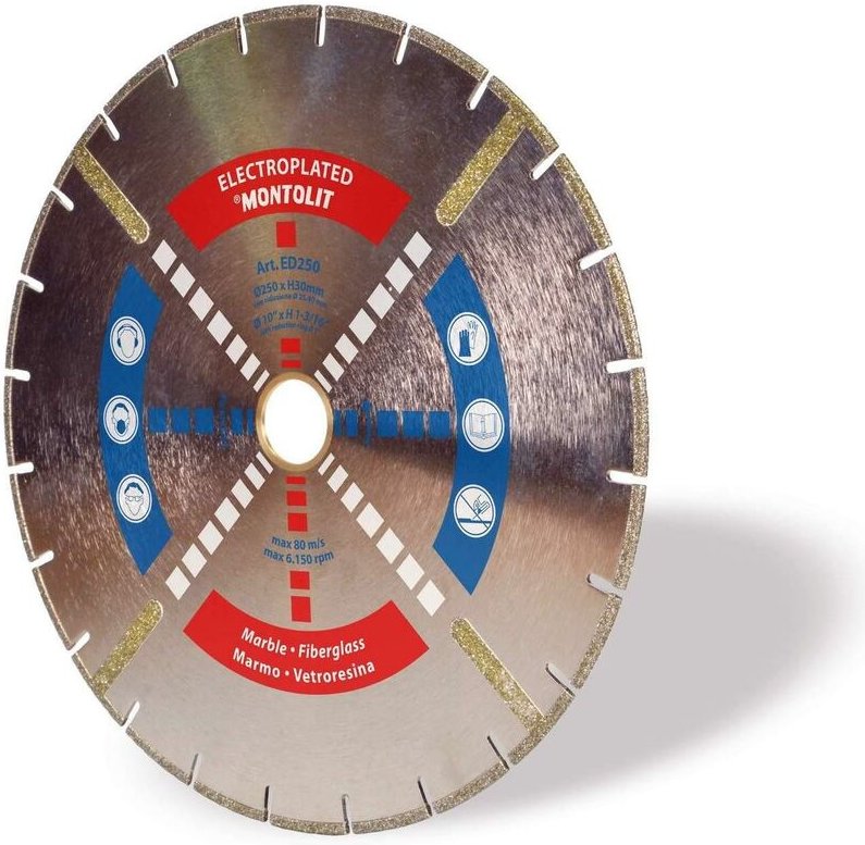 Diamantscheibe 250 Mm Fž£r Marmor Und Fiberglass Montolit Electroplated Ed250