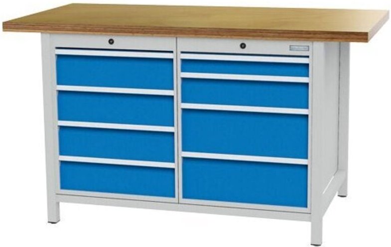 Kastenwerbank, R18-24, mit 8 x Schublade Maße in mm (BxTxH): 1500 x 750 x 859