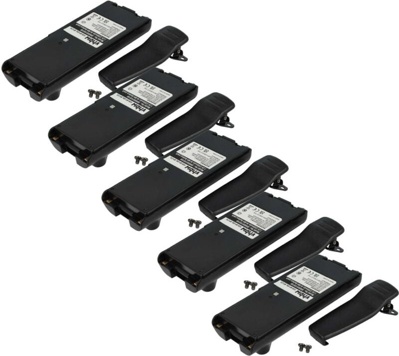 vhbw 5x Akku kompatibel mit Icom IC-F21BR, IC-F22, IC-F22S, IC-F21GM, IC-F21S Funkgerät, Walkie Talkie (2300 mAh, 7,2 V,...