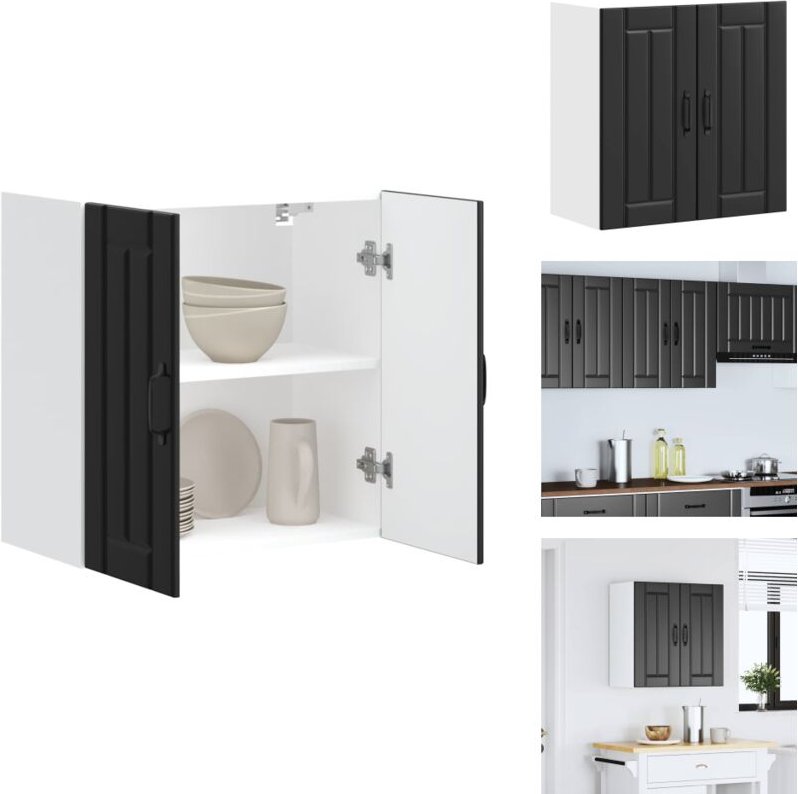 Küchen-Hängeschrank Lucca Schwarz Holzwerkstoff - Küchen-Wandschrank - Küchen-Wandschränke - Wandschrank Küche - Küchens...