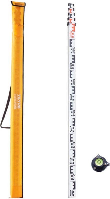 Aluminium-Messlatte, 5 m metrische Teleskop-Messlatte, doppelseitige Skala in cm/mm, Nivellierlatte, Vermessungslatte au...