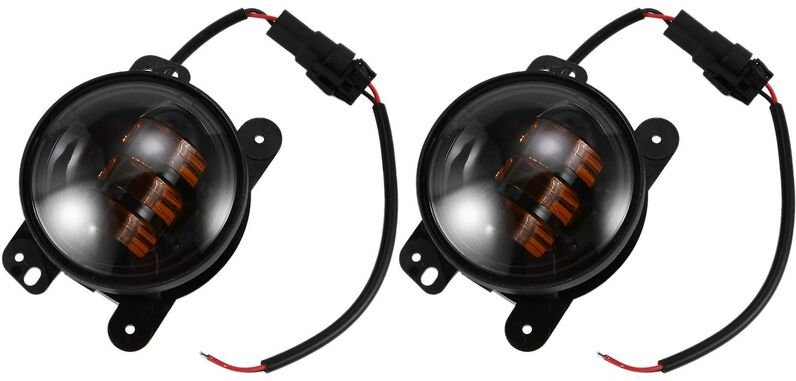 Woosien - 4 Zoll bernsteingelbe 60-W-LED-Nebelscheinwerfer für Wrangler 97–2018 jk tj lj Off Road Nebelscheinwerfer