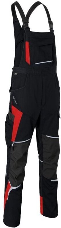 Thumbnail - Kübler Latzhose bodyforce 3125 schwarz/mittelrot Gr. 118