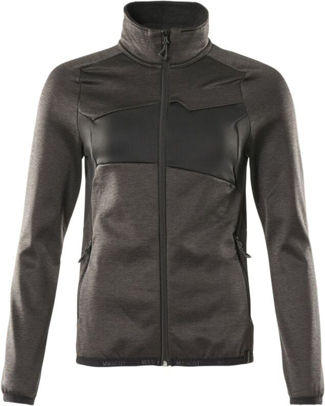 Accelerate Fleecepullover 18153 mit Reißverschluss Damen Gr. l dunkelanthrazit/schwarz - Mascot