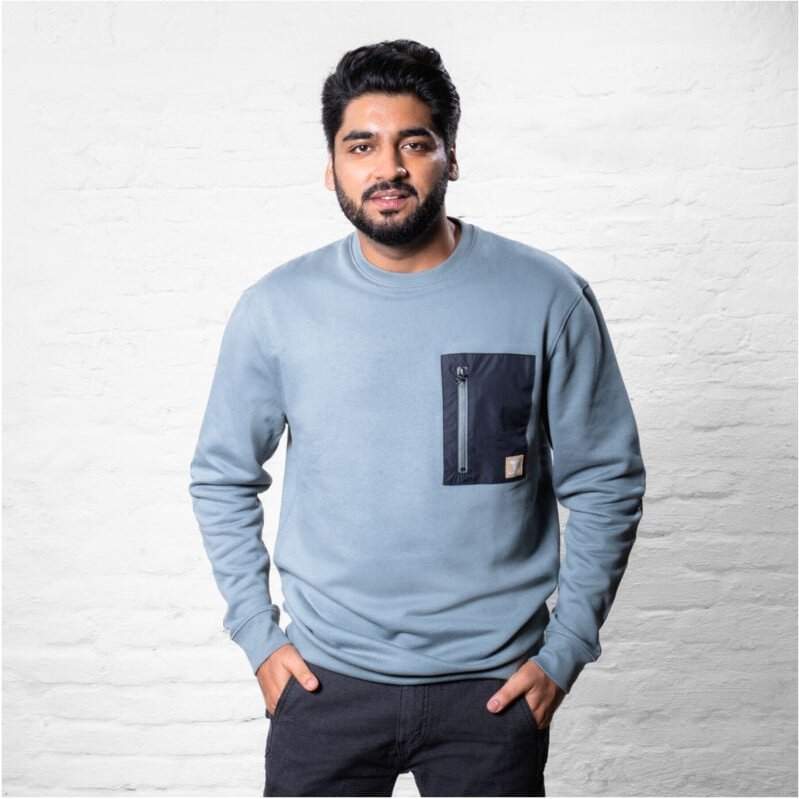 STIER Heavy Crew Sweater duty organic cotton L sedona sage