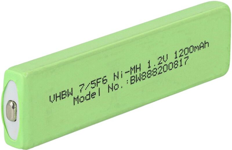 Vhbw - Akkuzelle kompatibel mit Panasonic MJ70, MJ80, MJ88 cd Player (1100mAh, 1,2V, NiMH), Akku 7/5F6, Button Top