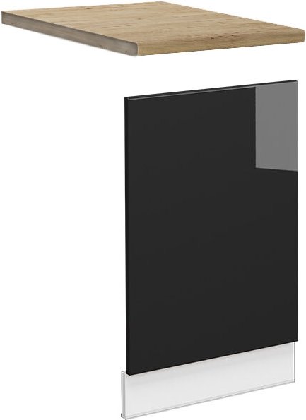 Vicco - Frontblende Fame-Line, Schwarz Eiche hochglanz, 45 cm , ap Eiche