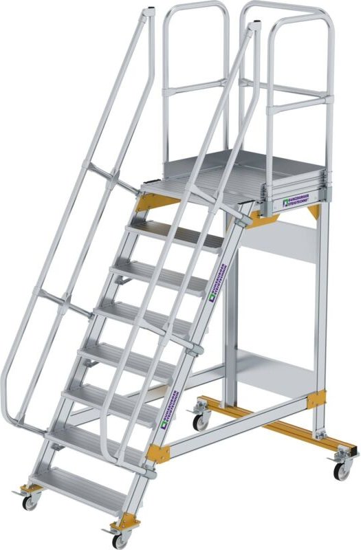 Plattformtreppe 60° fahrbar Stufenbreite 0,8 m 8 Stufen - 600728 - Günzburger Steigtechnik
