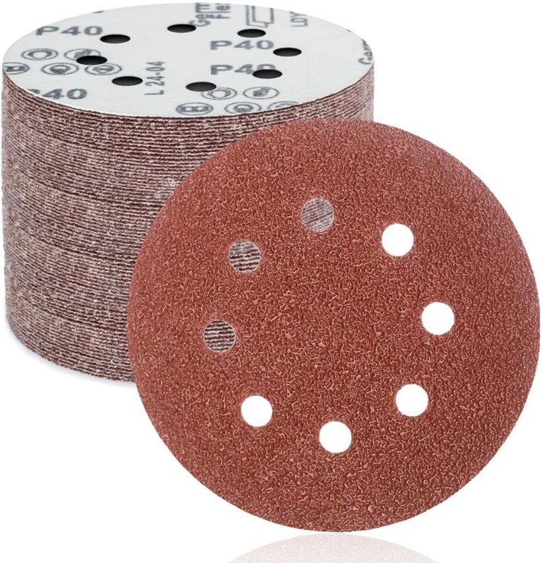 Thumbnail - Schleifscheiben Schleifpapier 125mm, 8 Löcher, 50 Stück Schleifscheiben: Gelochte Schleifscheiben selbsthaftend 125 mm ...