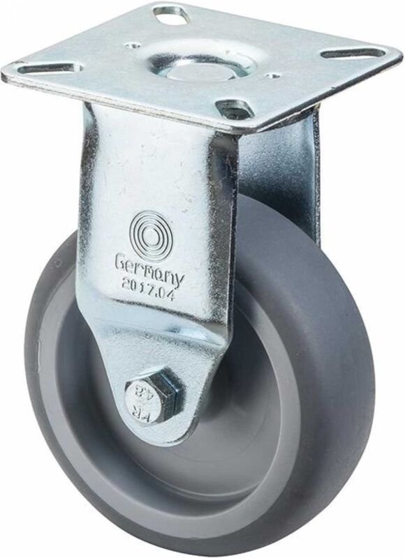 Bockrolle 50mm Lg.G Stahlbl verz. Gummirad - Bs Rollen