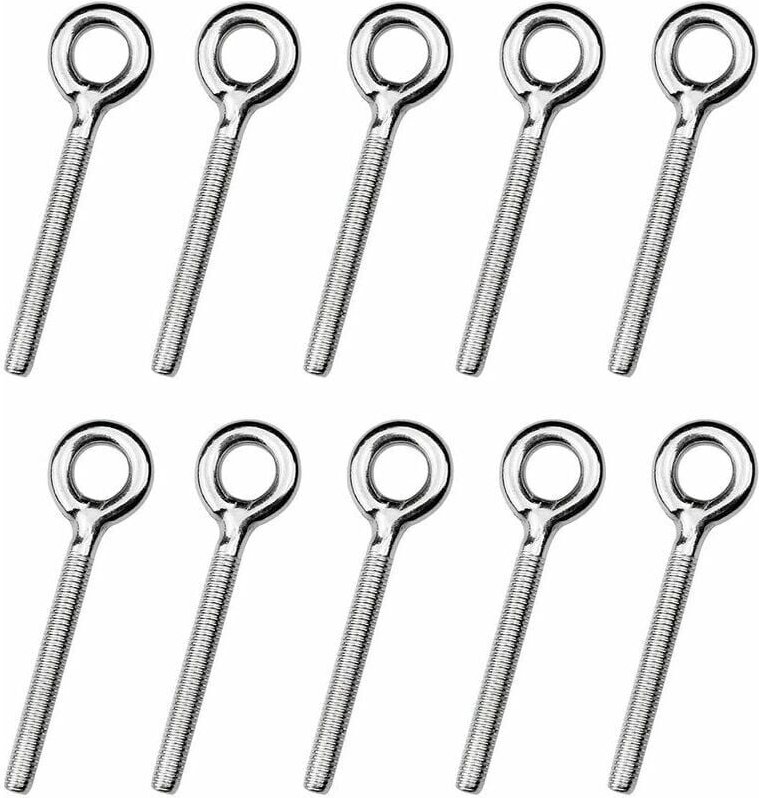 25 Stück M4 Augenschrauben, geschweißte Ringschrauben, Schraubringe, Augenhakenbolzen für Schaukel-Outdoor-Maschine