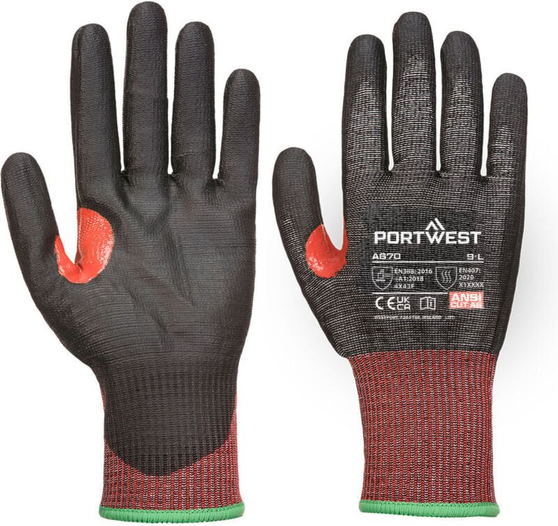 CS-Schnittschutzhandschuhe F aus PU J13 Schwarz S - Größe 7