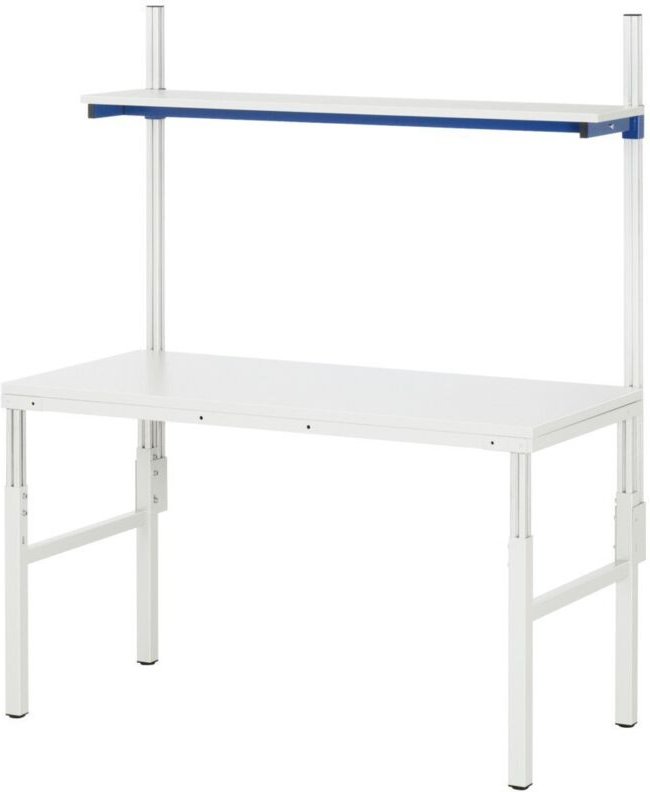 Rau Basistisch Etagenbord, B1500xT700xH650-1000/H2040mm, Melamin-Platte 22mm