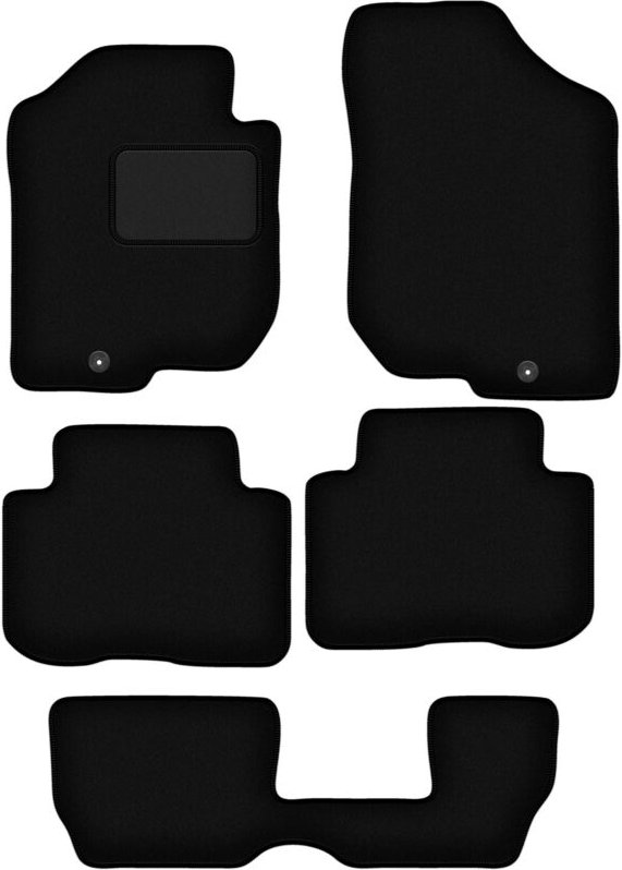 Schwarze Veloursmatten für: Kia Carens III 7-Sitzer (2006-2010)