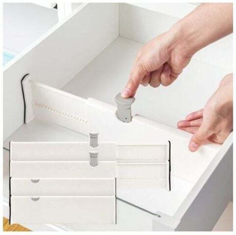 Thumbnail - Schubladenteiler-Aufbewahrungsbox, Set mit 4 verstellbaren Schubladenteilern, kreativen Regalteilern, geeignet für Kommo...