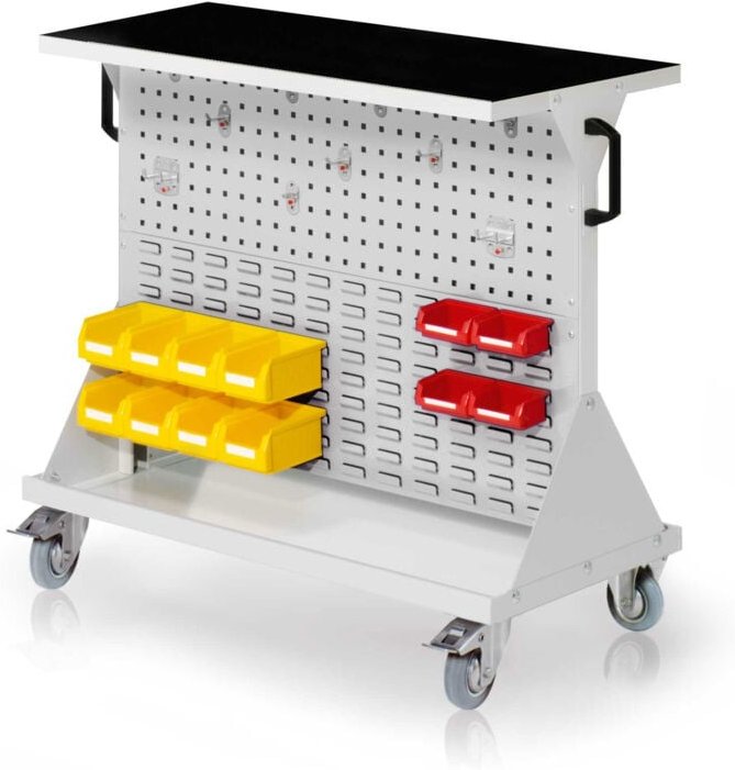 Kappes RasterMobil® Größe 2 - 1000x930x500mm - 2x Lochplatte 2x Schlitzplatte - Auflageboden aus Stahlblech inkl. Riffel...