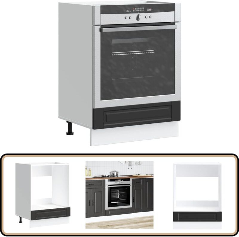 Herdumbauschrank Porto Schwarz Holzwerkstoff - Vidaxl