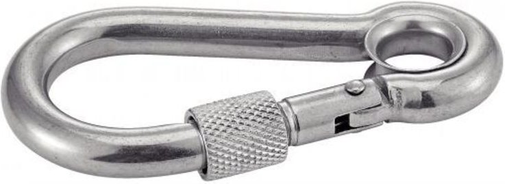 Augschlag mit Auge und Sicherheitsverschluss - Edelstahl A4 12x140 mm - Stück