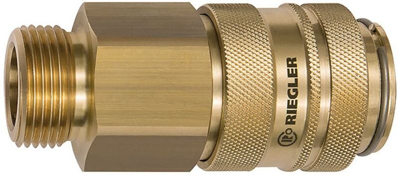 Schnellverschlusskupplung nw 19, Messing blank, g 1 ag - Riegler
